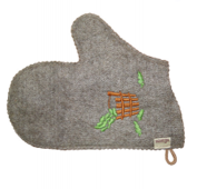 Рукавица "С легким паром!" НП (серый)